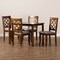 Baxton Studio Sari Grey Upholstered and Walnut Wood 5-Piece Dining Set 173-9874-8959 - alternate 9